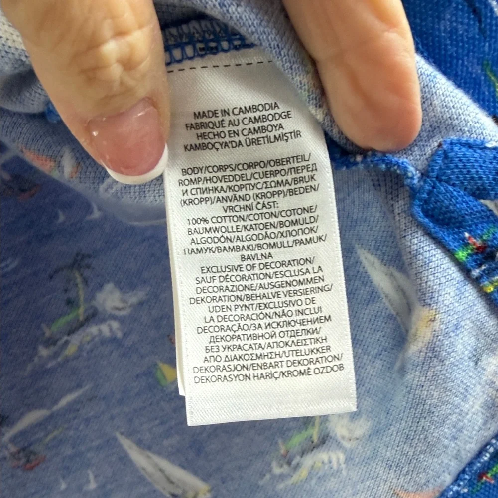 Boy's Polo Ralph Lauren Blue Nautical‎ Print Polo Shirt - Picture 5 of 8